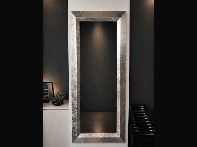 Specchiera Artigianale con cornice in legno Argento