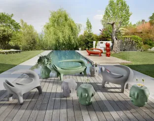 Arredo da giardino che ricorda un coccodrillo Kroko di Slide