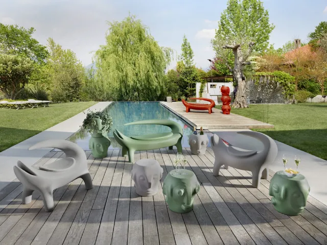 Arredo da giardino che ricorda un coccodrillo Kroko di Slide
