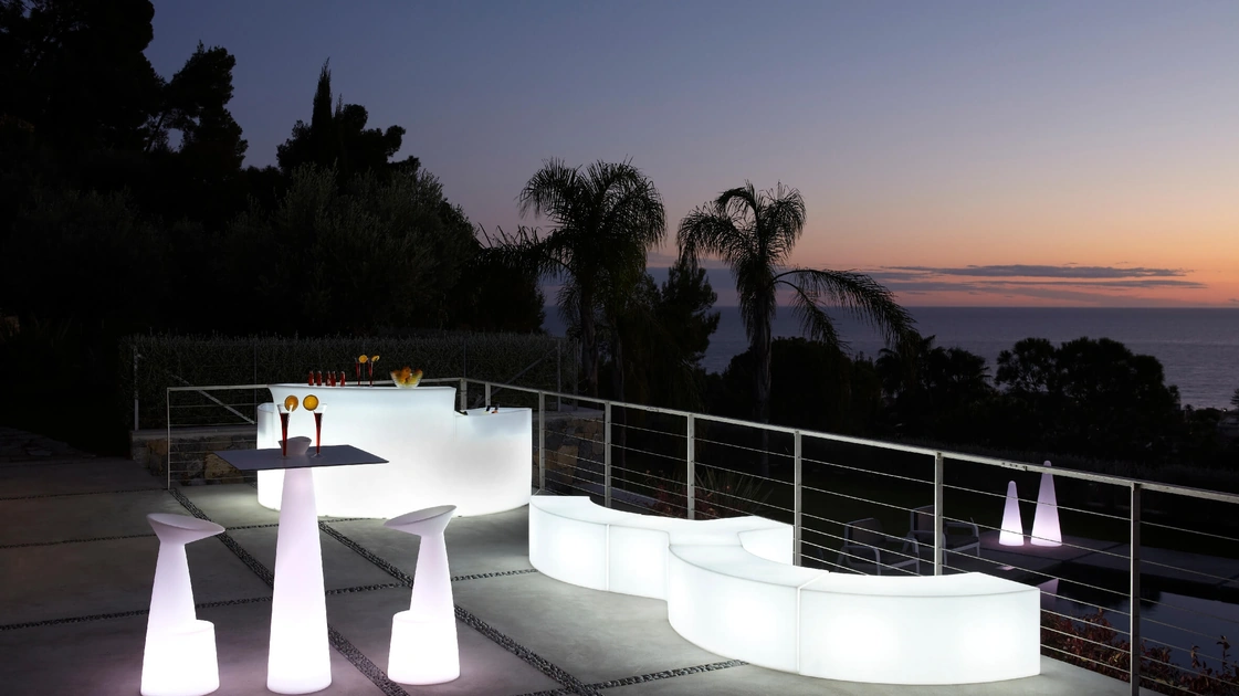 Pouf componibile luminoso Snake di Slide