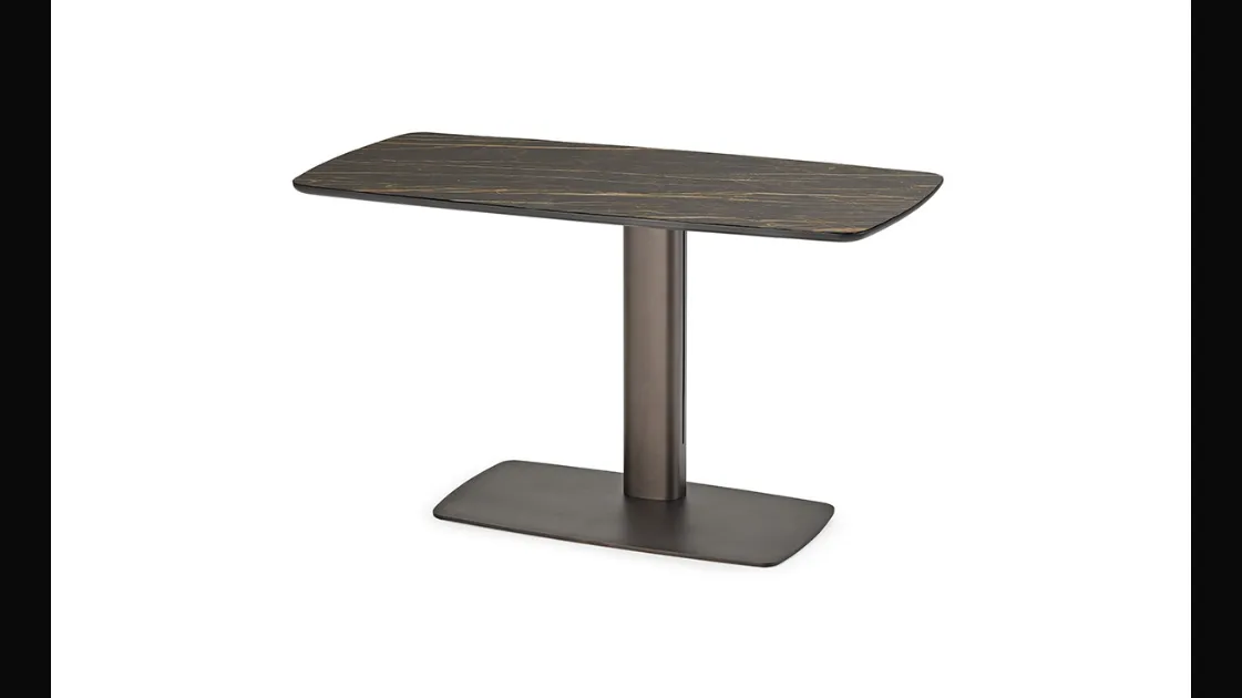 Scrivania Operativa con top in ceramica e base in metallo Run Keramik di Cattelan Italia