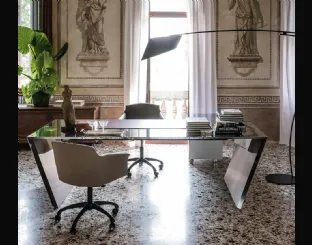 Scrivania Direzionale in acciaio inox Vega di Cattelan Italia