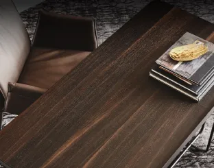 Scrivania da Ufficio in legno con struttura in acciaio Wolf Wood di Cattelan Italia
