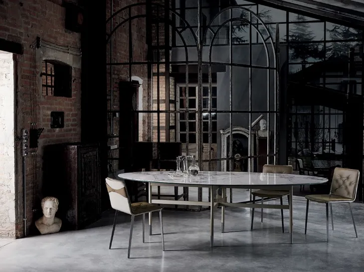 Tavolo con struttura in acciaio Glamour di Bontempi