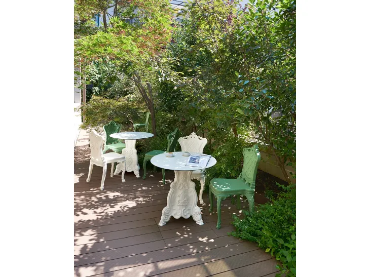 Tavolo da giardino in polietilene con top in HPL Lord of Love di Slide